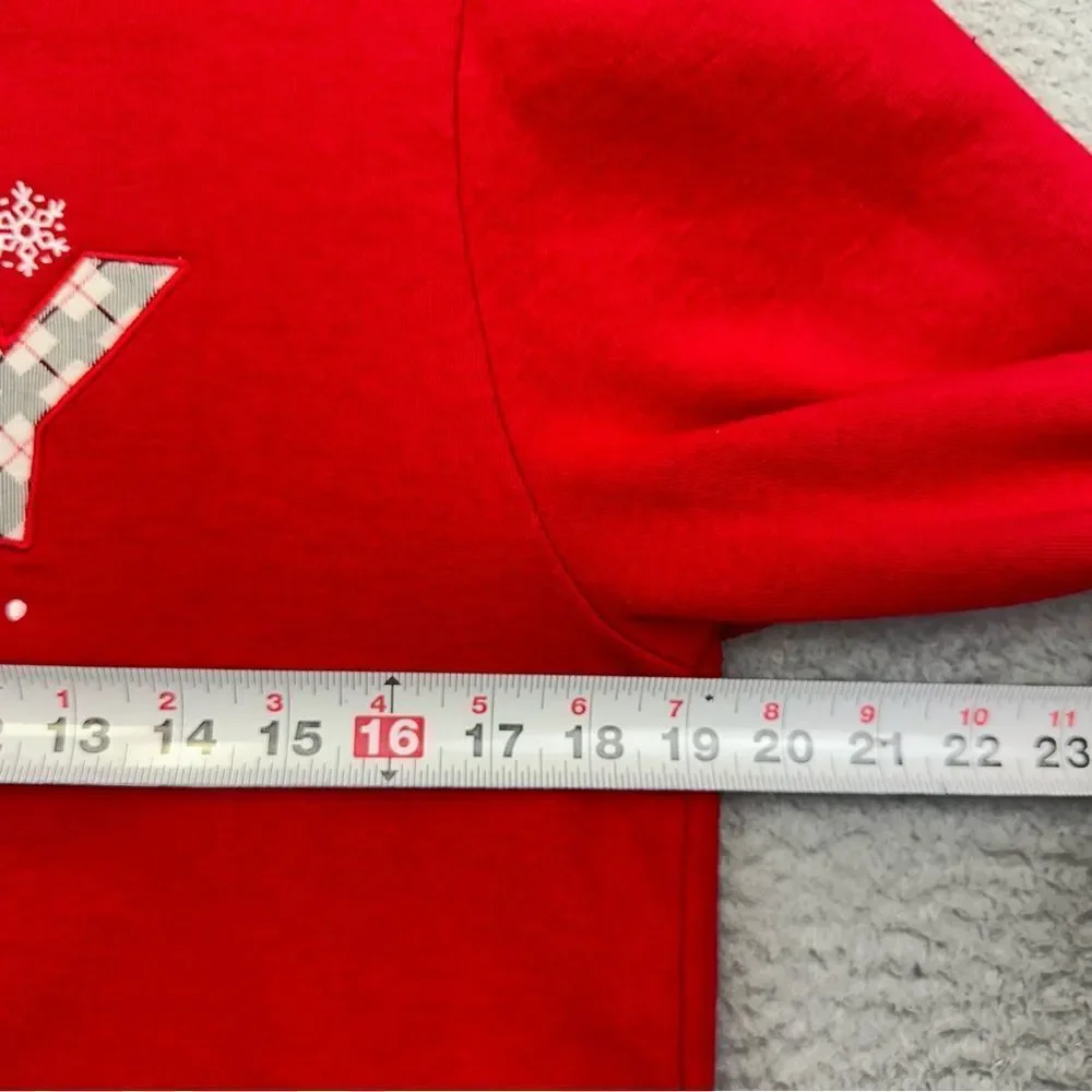 Disney Mickey Mouse Christmas Hoodie Youth Medium Red Joy‎ Cartoon Casual Hooded